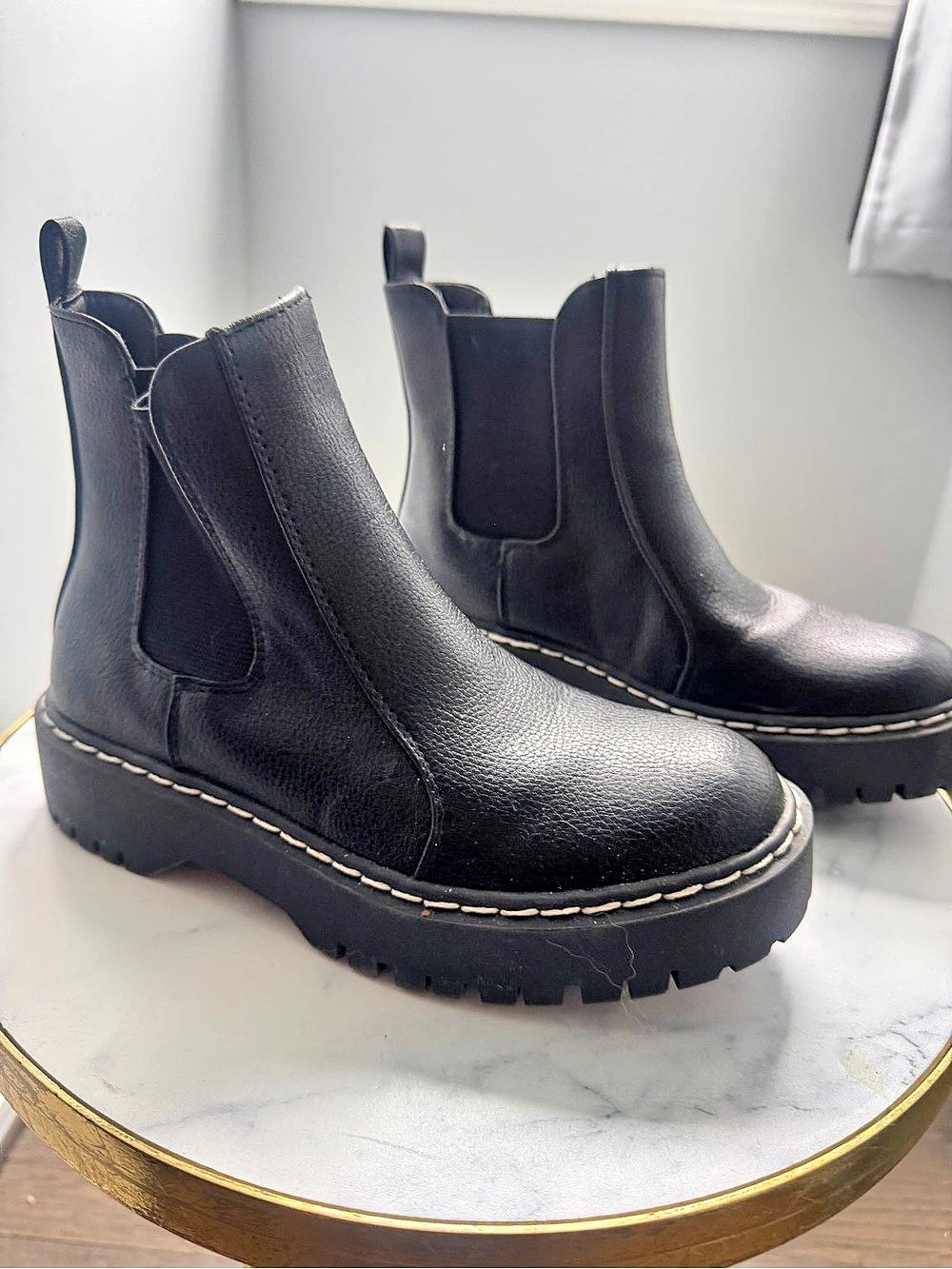 Sincerely Jules Hippie-2 Black Leather Ankle Boots